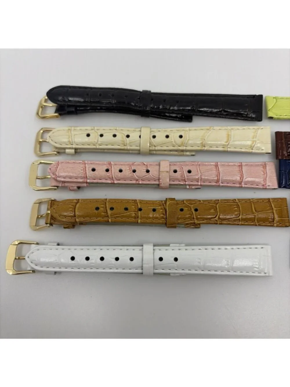 Vicence 12mm Genuine Leather Watch Bands 10pk Many Colors Crocodile Embossed